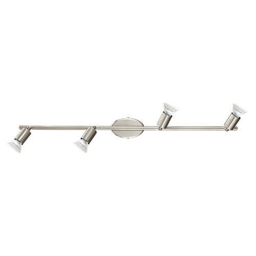 Buzz LED Spotlampe i metal Satin Nikkel, 4x3W LED, længde 68,5 cm, bredde 6,5 cm.